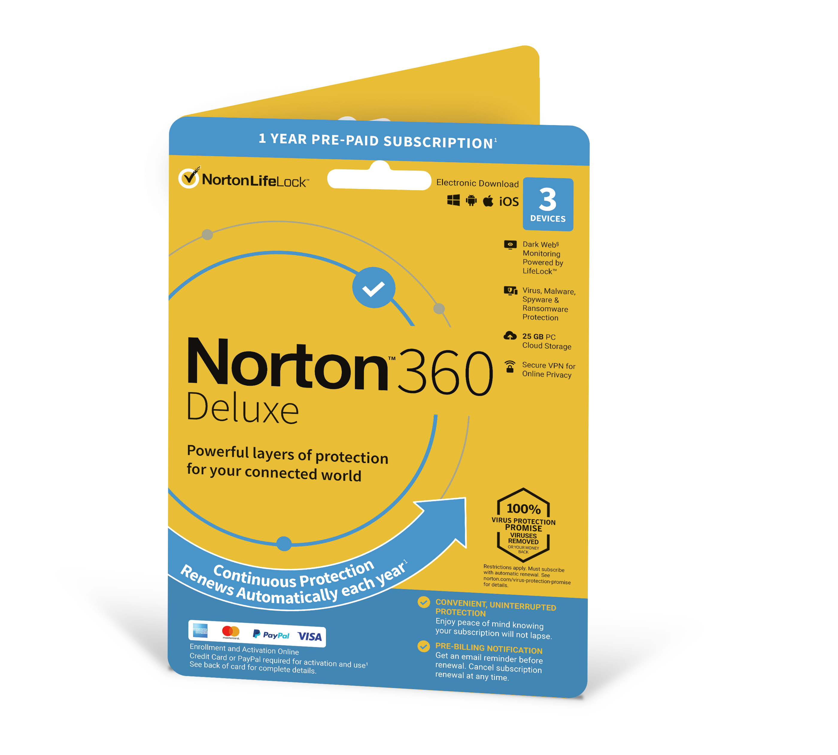 Norton 360 Delux 25gb 1user 3dev 12m 21394922 - WC01