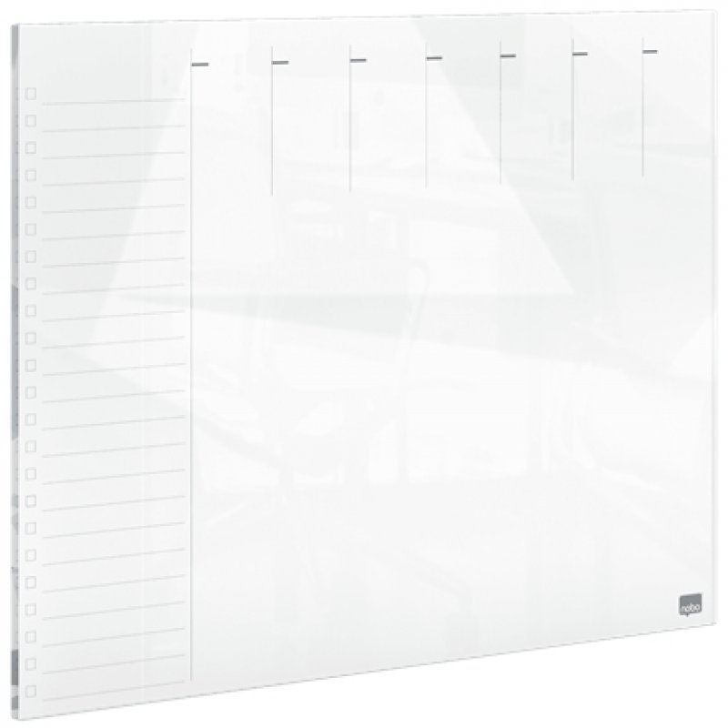 acco Nobo Glass Weekly Planner Whiteboard 430x560mm White 1915602 Dd 1915602 - AD01