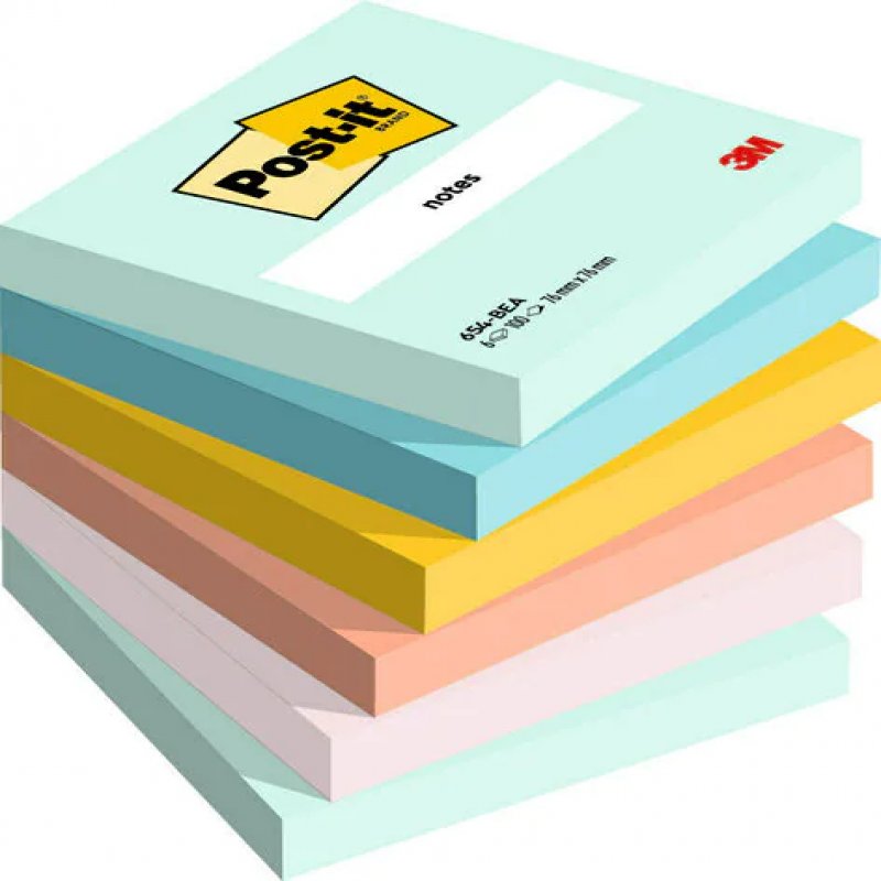 3m uk Post It Beachside Colours 76x76mm 100 Sheets (pack Of 6) 7100259201 7100259201 - AD01