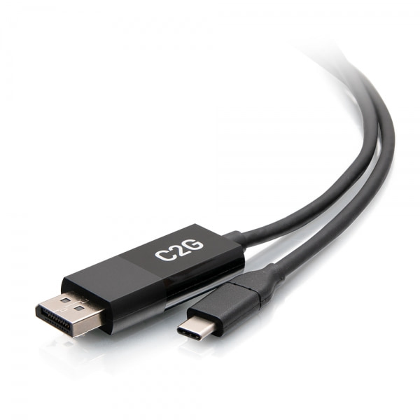 C2G 3ft (0.9m) USB-C To DisplayPort Adapter Cable - 4K 60Hz - Adapter Cable - USB-C (M) To DisplayPort (M) - USB 3.1 / Thunderbolt 3 / DisplayPort - 90 Cm - 4K Support - Black C2G54474 - C2000