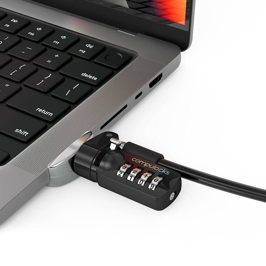 Compulocks - Accs                Macbook Pro 14-inch Ledge Lock      Adapter +combination Lock Silver    Mbpr14ldg01cl