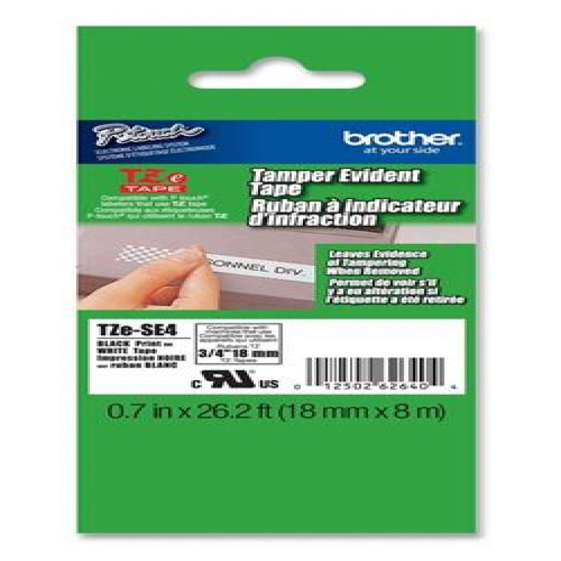Bro Blk On White 18mm Tape Adhesive Tzese4 - WC01