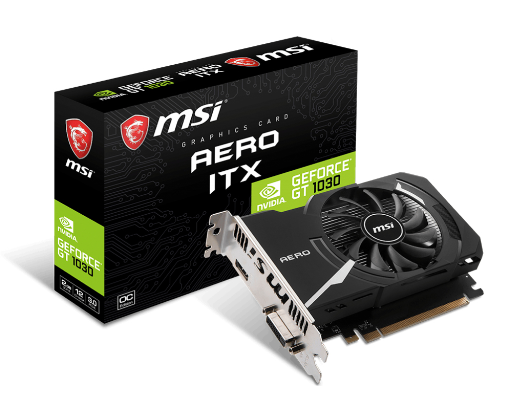 GEFORCE GT 1030 AERO ITX 2GD4 OC Msi Gt 1030 2Gb Aero Itx 2Gd4 Oc         New