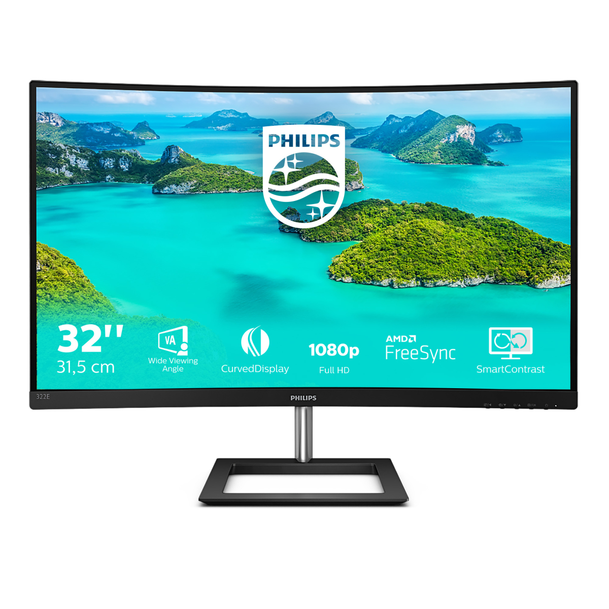 322E1C/00 Philips 31.5 Va Monitor Curved 322E1C/00 New