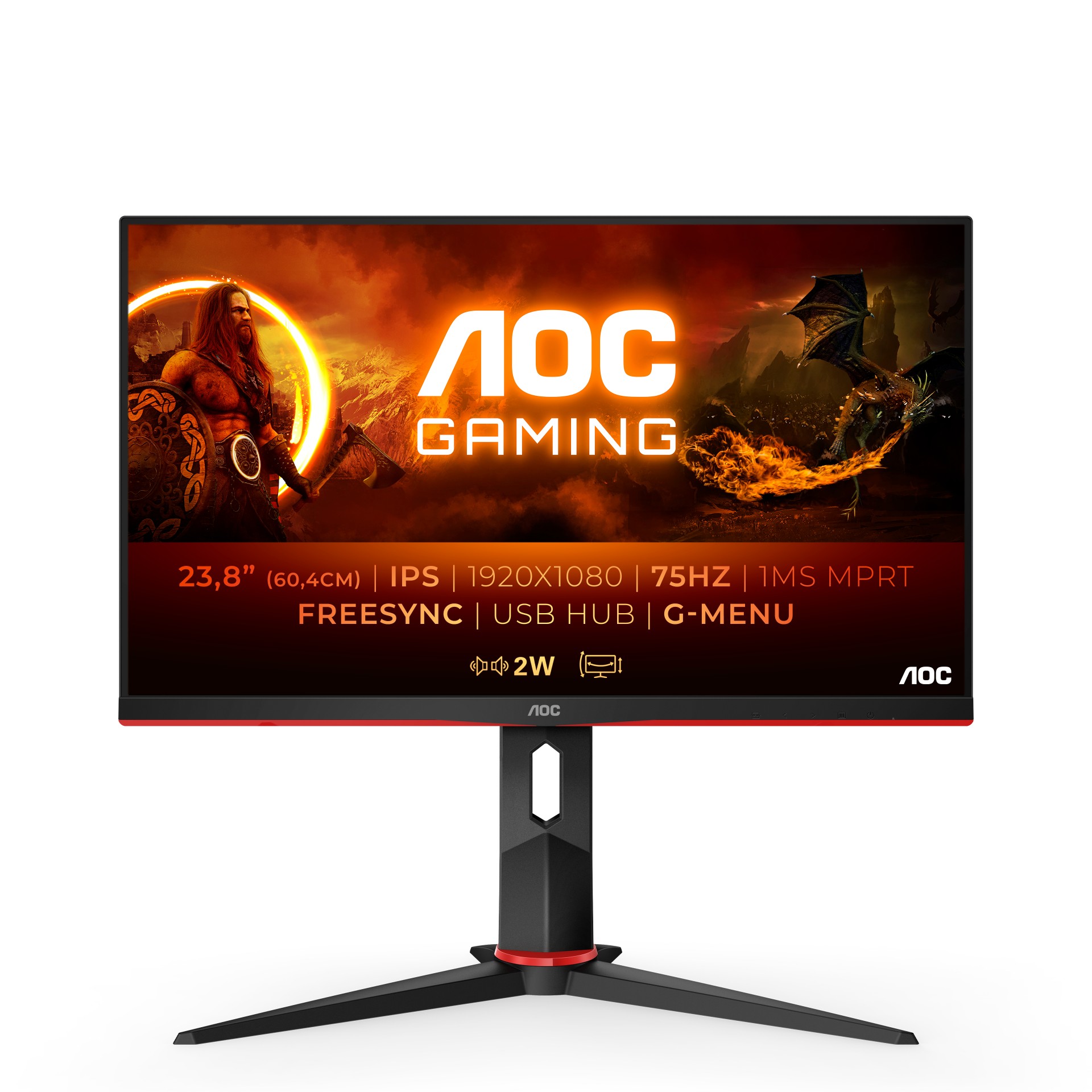 24G2U5/BK Aoc 23.8 Ips Monitor Spk 24G2U5/Bk       New