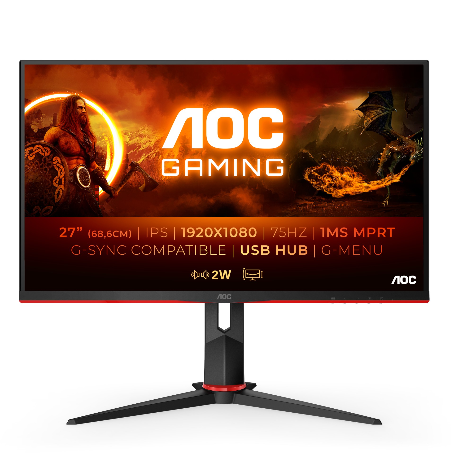 27G2U5/BK Aoc 27 Ips Monitor Spk 27G2U5/Bk         New