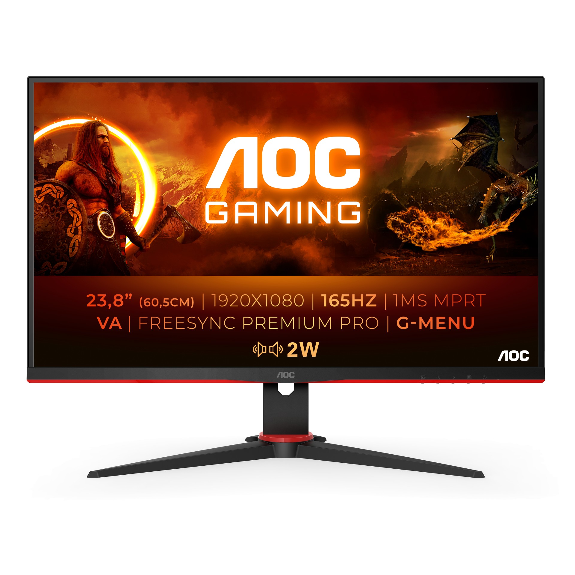 24G2SAE/BK Aoc 23.8 Va Monitor Spk 24G2Sae/Bk       New