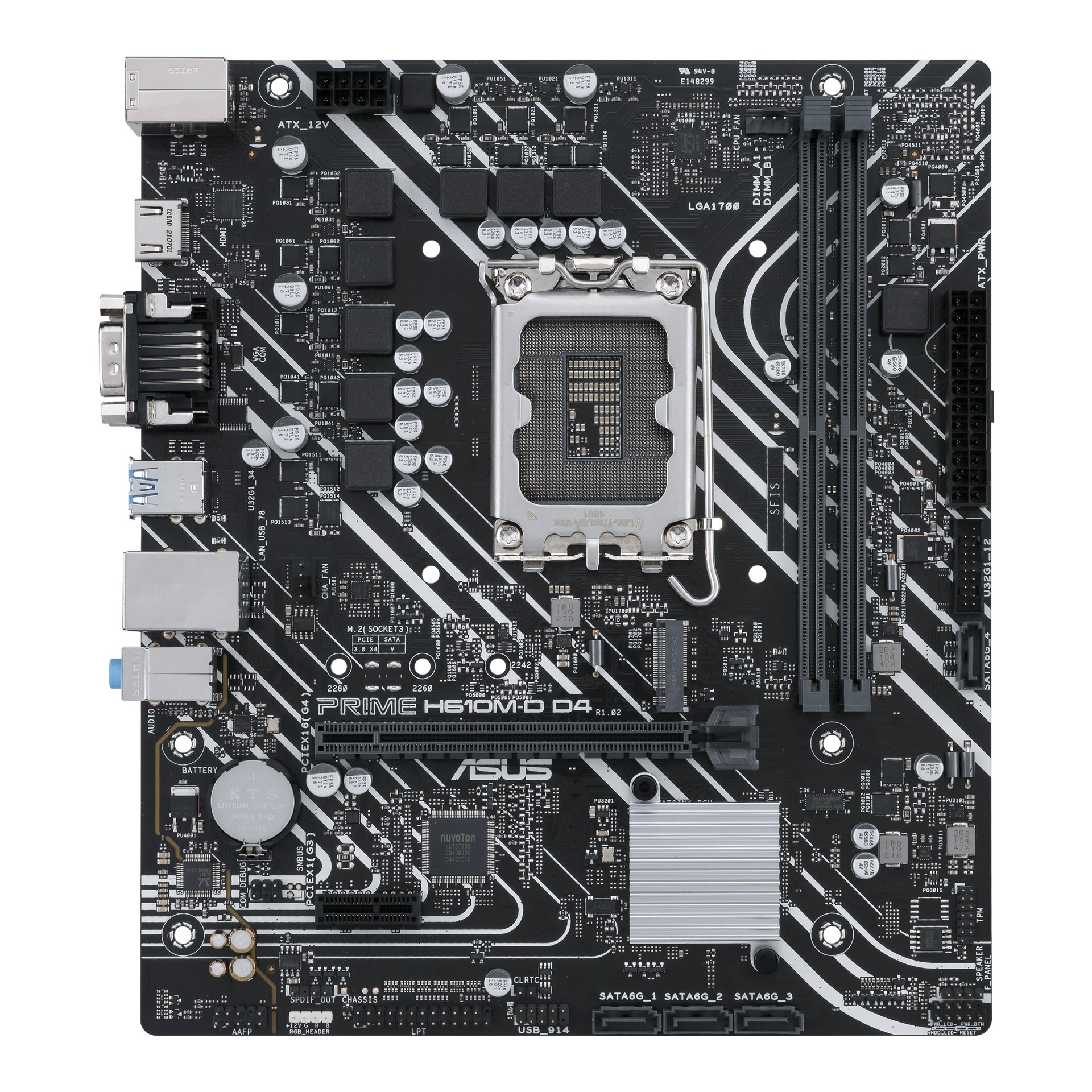 90MB1A00-M0EAY0 Asus 1700 Prime H610M-D D4 M-Atx         New