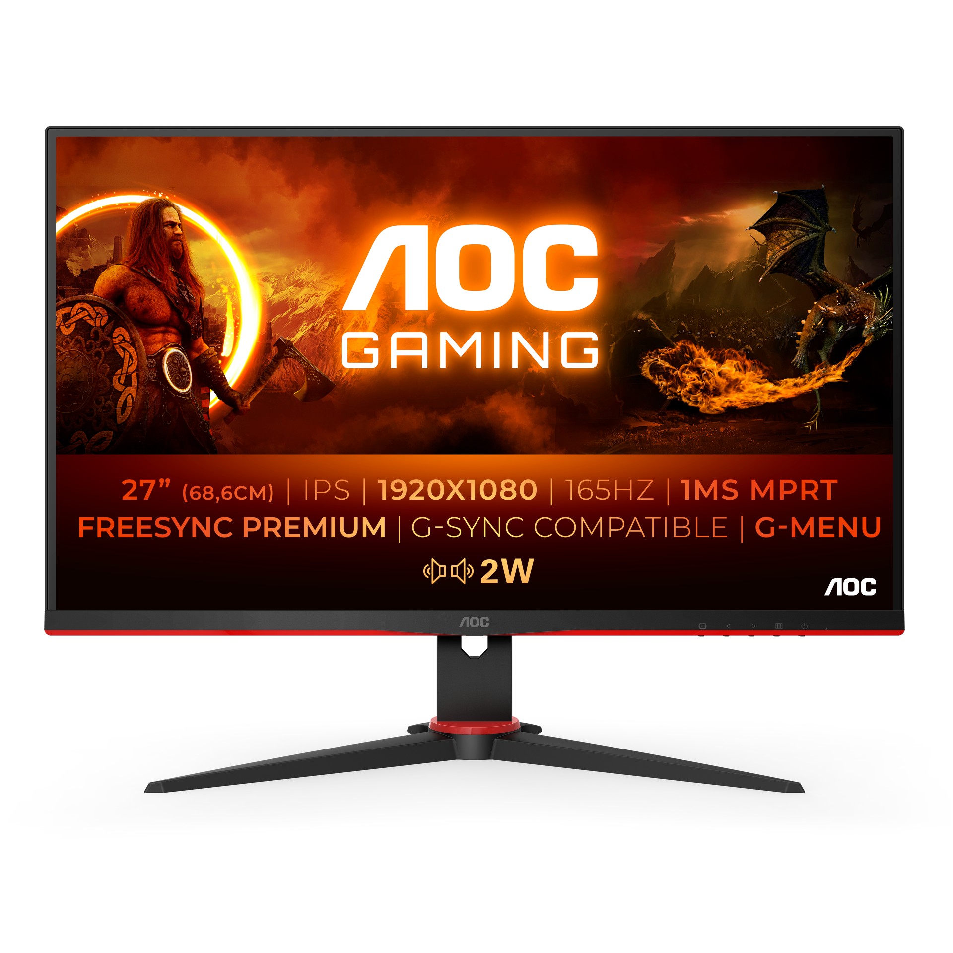27G2SPAE/BK Aoc 27 Ips Monitor Spk 27G2Spae/Bk       New