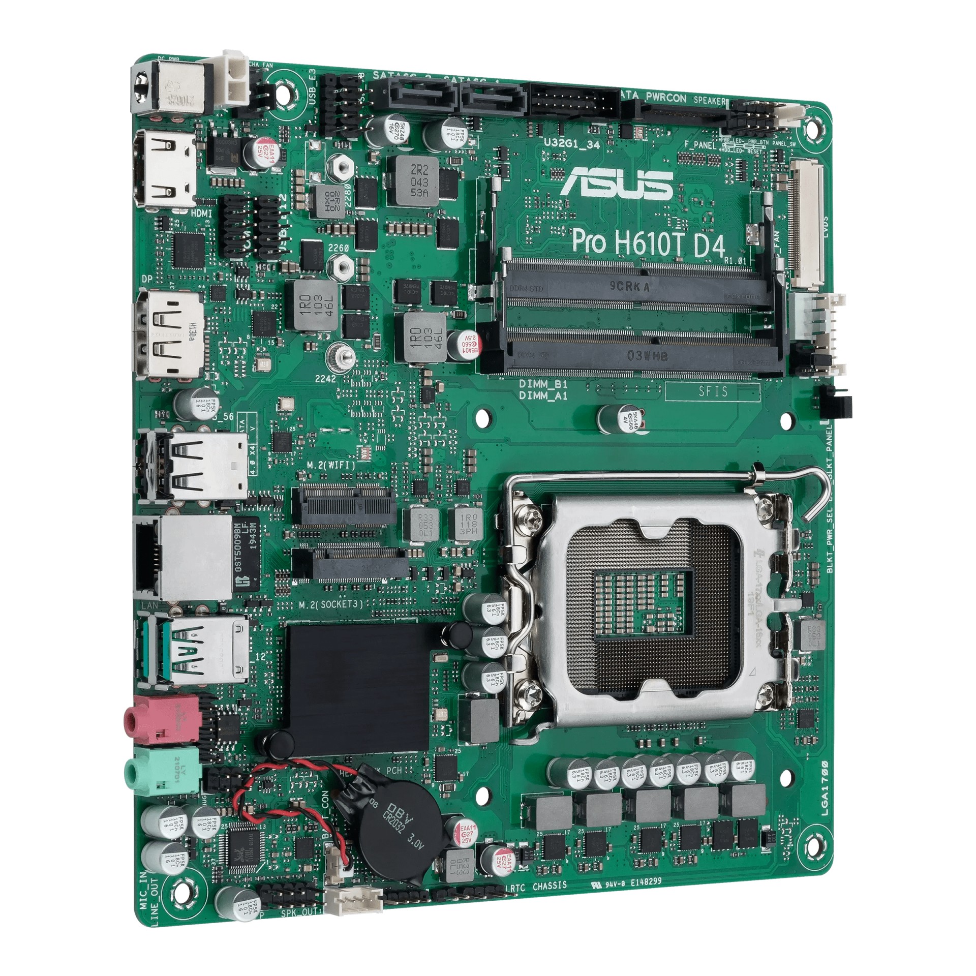 90MB1AM0-M0EAYC Asus 1700 Pro H610T D4-Csm Thin M-Itx    New