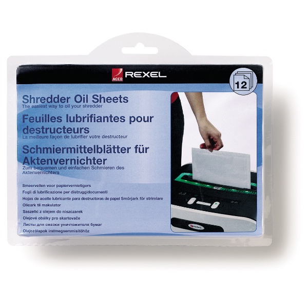 2101948 acco Rexel Shredder Oil Sheets 2101948 (pk12) - AD01