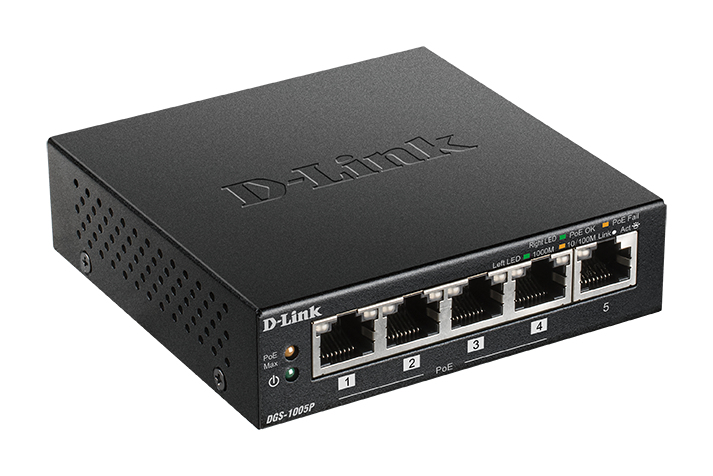 d-link 5 Port Desktop Gigabit Poe Plus Switch Dgs-1005p/b - AD01