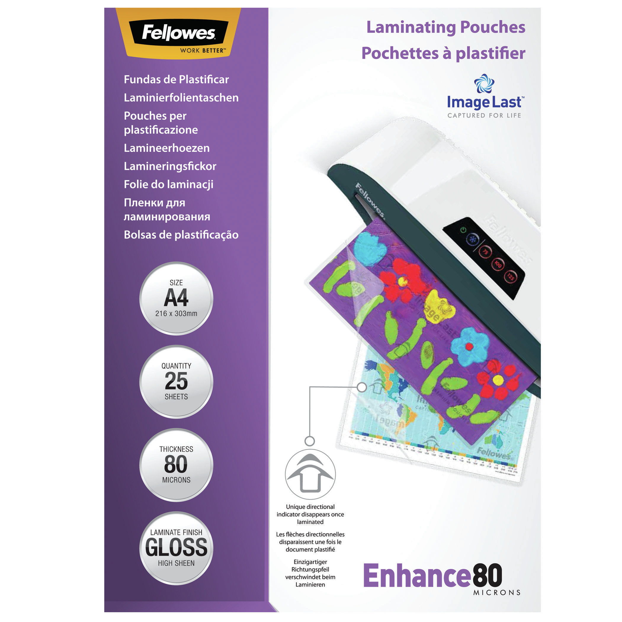 5396205 fellowes Il Laminating Pouch 80mic A4 25pk - NA01