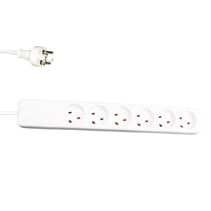Garbot Garbot Plast Power Strip  6-way K-IT Outlet. White  24155124-5EE - eet01