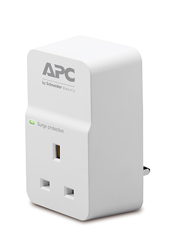 APC SurgeArrest Essential - Surge Protector - AC 230 V - Output Connectors: 1 - United Kingdom - White PM1W-UK - C2000