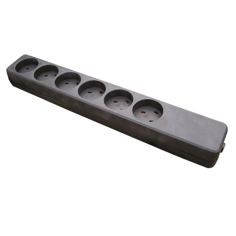 Garbot Garbot Plast Power Strip  6-way K-IT Outlet. Black  Z66000112-PA01 - eet01