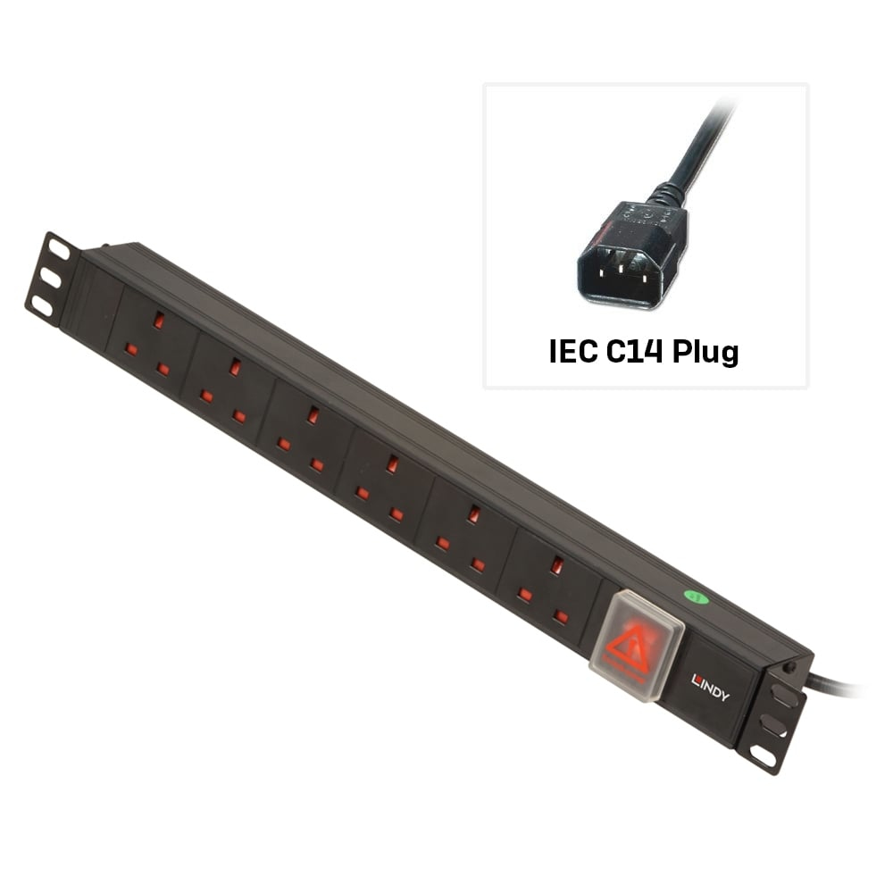 1u 6 Way Uk Pdu 1xiec To 6x3 Pin 73561 - WC01
