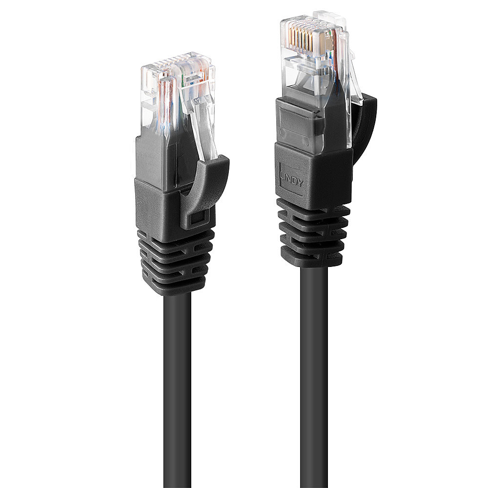Lindy Cables & Adapters          0.3m Cat6 U/utp Snagless            Gigabit Network Cable Black         48075