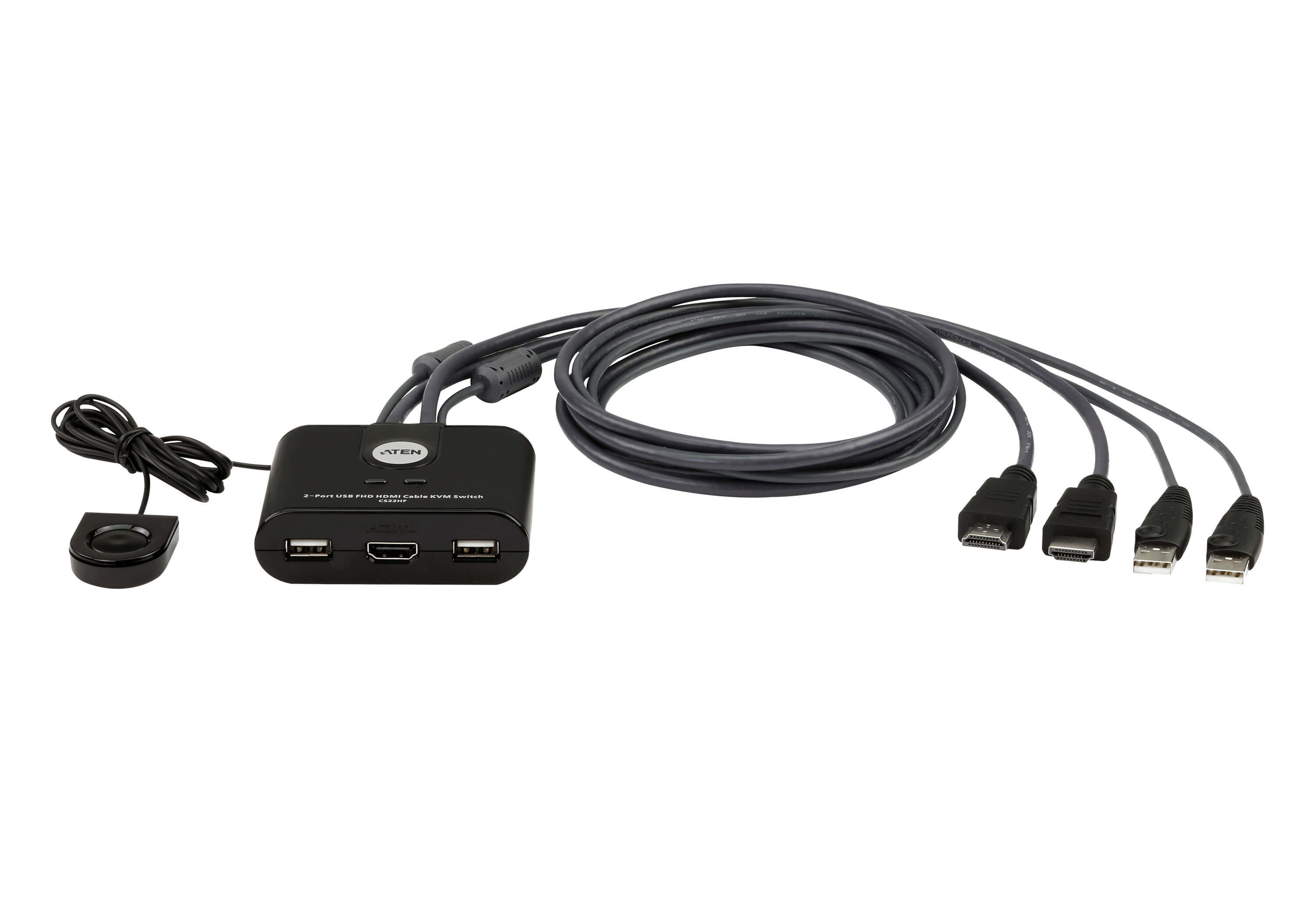 Aten 2-Port USB FHD HDMI Cable KVM  Switch  CS22HF-AT - eet01