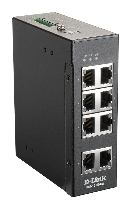 D-Link 8 Port Unmanaged Switch with 8 x 10/100 BaseT(X) ports- DIS-100E-8W - eet01