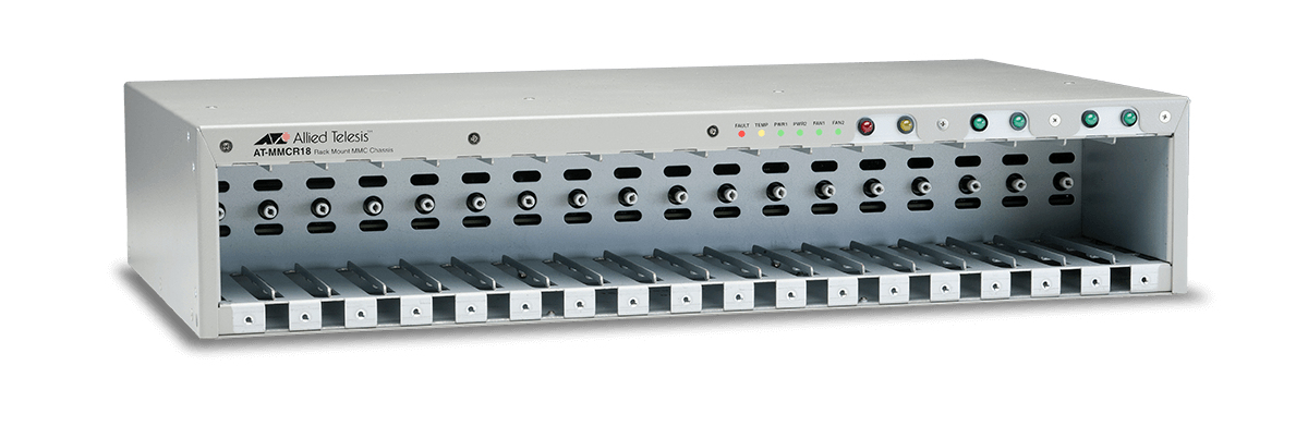 Allied Telesis Media Conversion Rack-Mount Chassis - Modular Expansion Base - 2U - TAA Compliant AT-MMCR18-60 - C2000