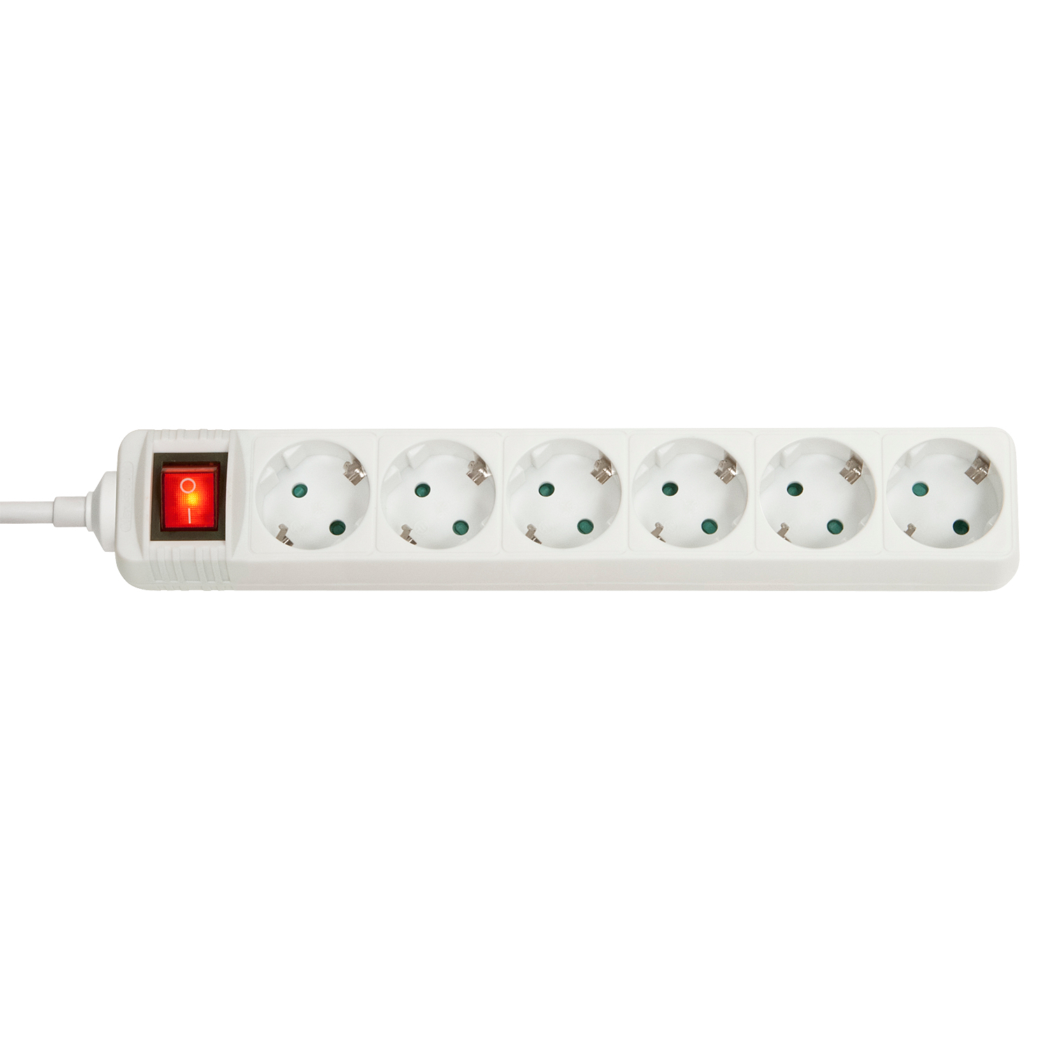 Lindy 6-Way Schuko Mains Power  Extension with Switch, White  73103 - eet01