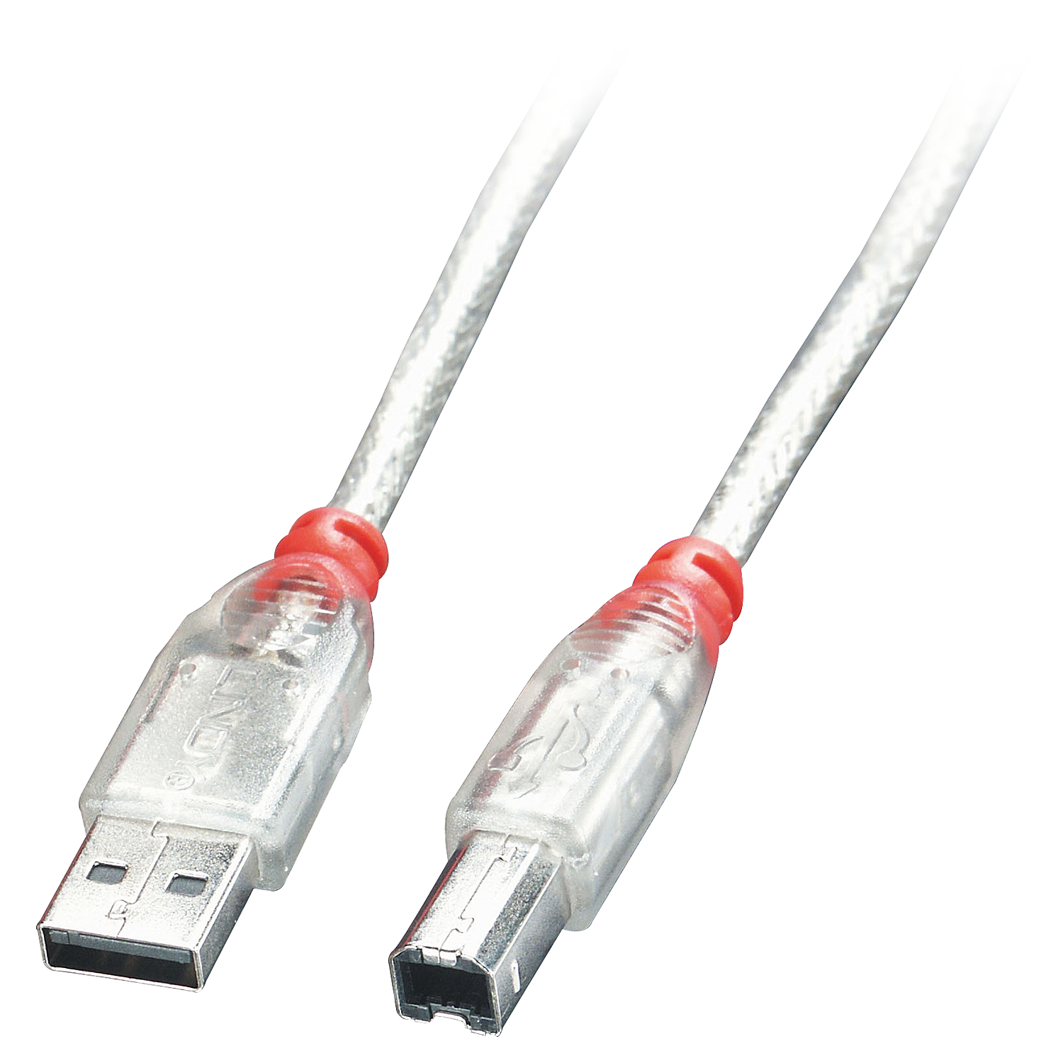 Lindy Cables & Adapters          0.2m Usb 2.0 Cable Transparent      Type A Male To Type B Male          41750