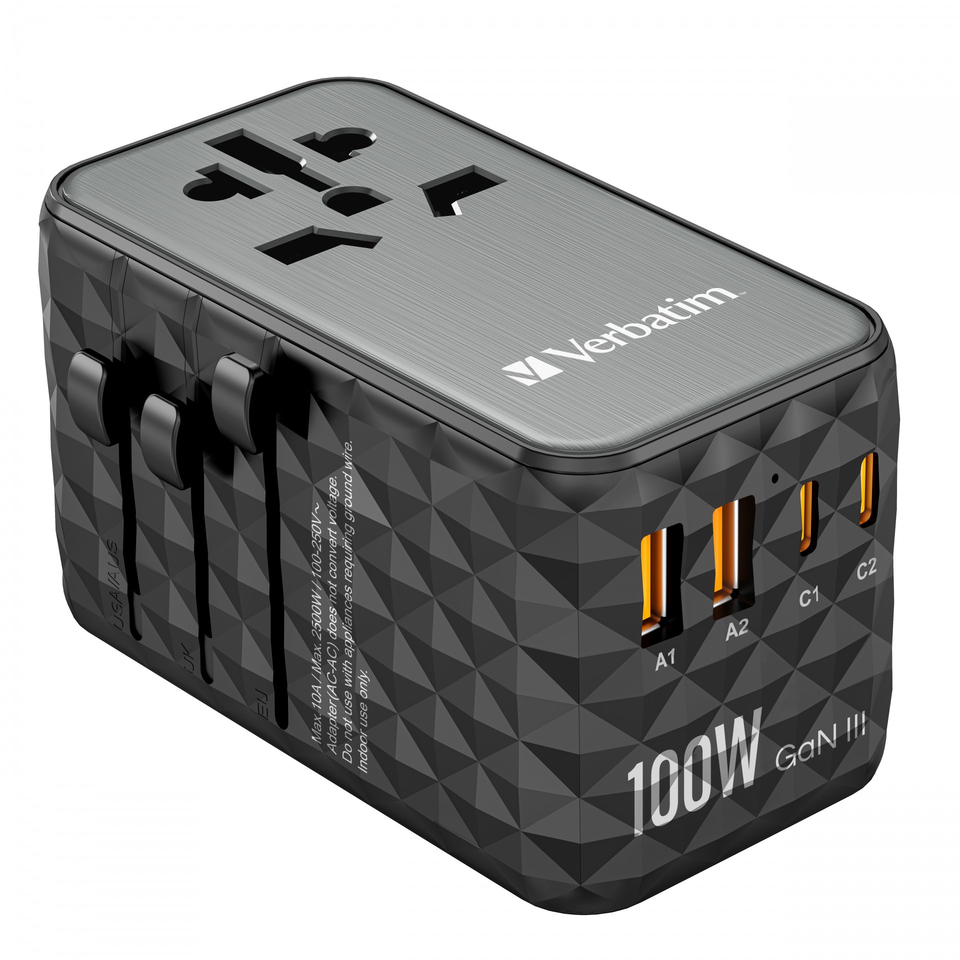 Verbatim UTA-06 GaN III Universal  Travel Adapter with 2x USB-C  32121 - eet01