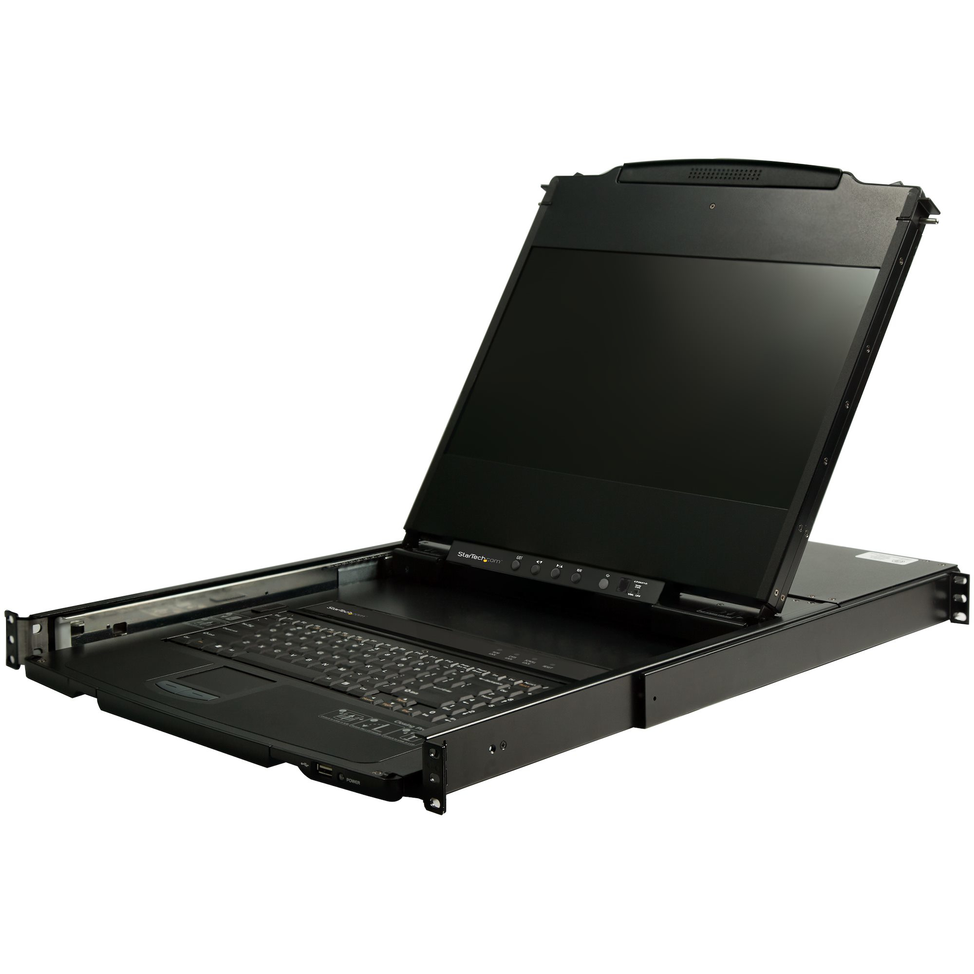 StarTech.com Dual Rail Rackmount KVM Console HD 1080p, Single Port DVI/VGA KVM With 17" LCD Monitor For Server Rack, Fully Featured 1U LCD KVM Drawer With Cables, USB Support, 44230 MTBF - Si - C2000