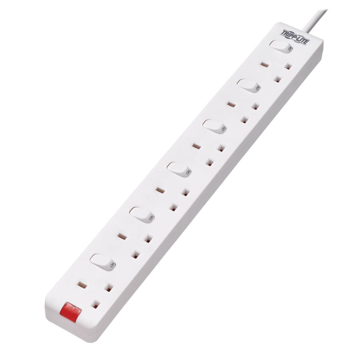 Tripp Lite 6-Outlet Power Strip - British BS1363A Outlets, Individually Switched, 220-250V, 13A, 3 M Cord, White - Power Strip - 13 A - AC 230 V - Input: BS 1363A - Output Connectors: 6 (BS 1 - C2000