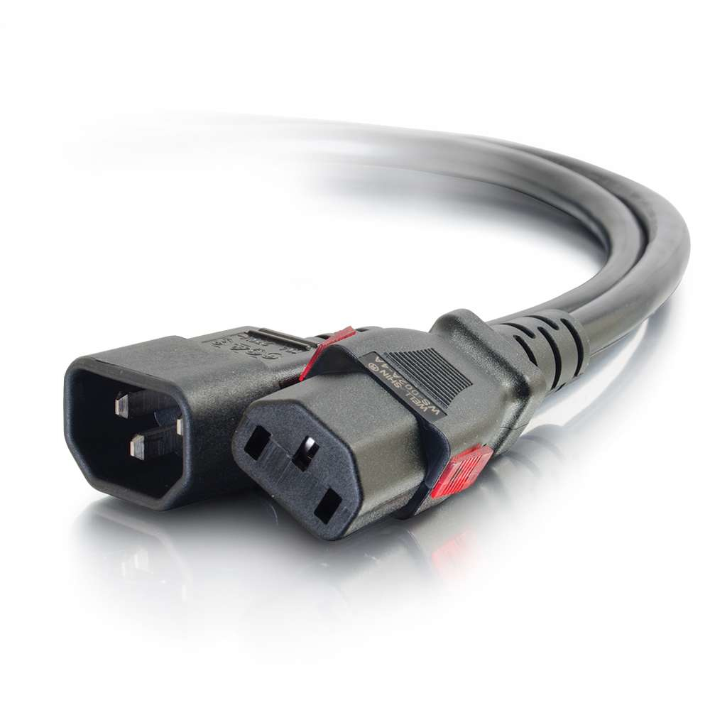 C2G - Power Cable - IEC 60320 C14 To Power IEC 60320 C13 - AC 250 V - 10 A - 60 Cm - Black 80701 - C2000