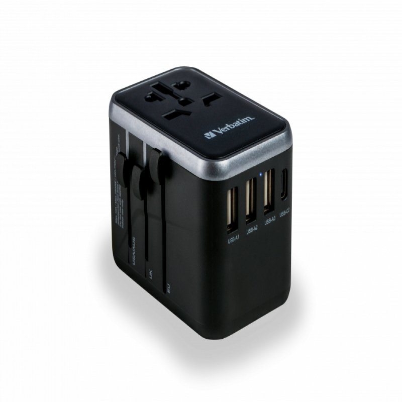 Verbatim Universal Travel Adapter  UTA-04 PD61W / QC / 3xUSB /  49546 - eet01