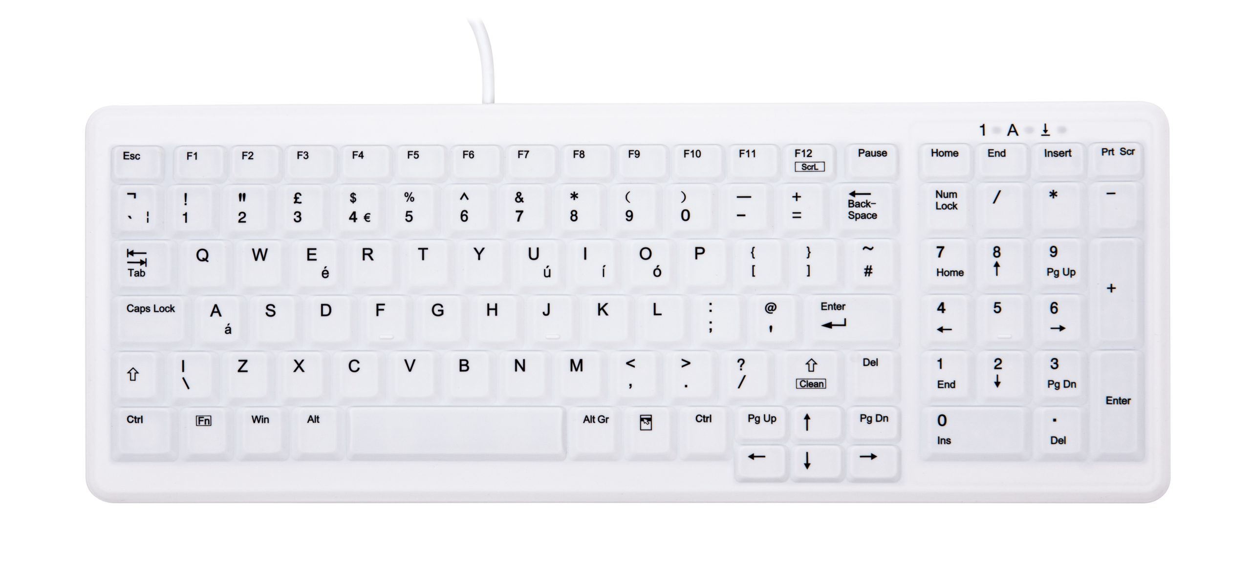 Ak-c7000 Usb Kybd W Numberpad White Akc7000fu1w/uk - WC01