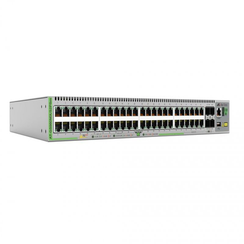 Allied Telesis - High End        L3 Stackswitch 40x10/100/1000-t     4xsfp+ Port 1singlefixed Psu Eu     At-gs980mx/52psm-50