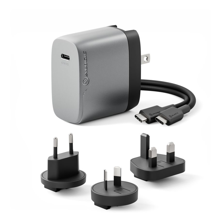 Alogic - Charging & Power        1x67 Rapid Power 67w Multi          Country Gan Charger - Space Grey    Wcm1x67-sgr