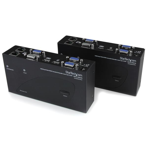 Startech - Server Management     Usb Dual Vga Kvm Extender Over      Cat5 Utp - 650ft / 200m             Sv565dutpu