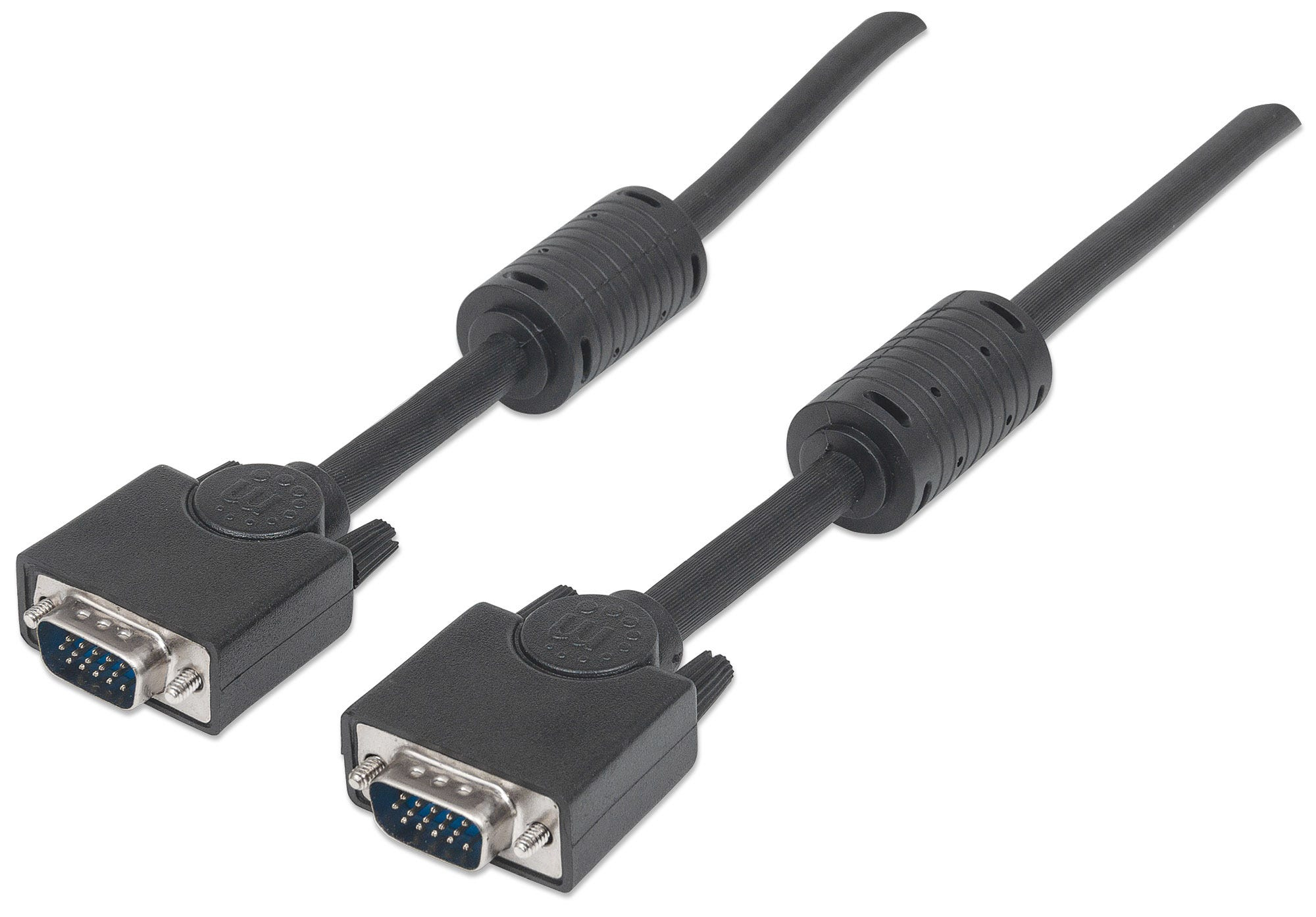 Manhattan                        Svga Ferrite Monitor Cable 3m       -male/male Black Polybag            317733