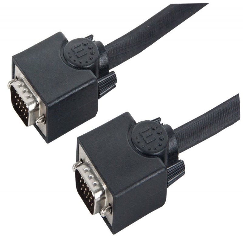 Manhattan                        Svga Ferrite Monitor Cable 20m      -male/male Black Polybag            372190
