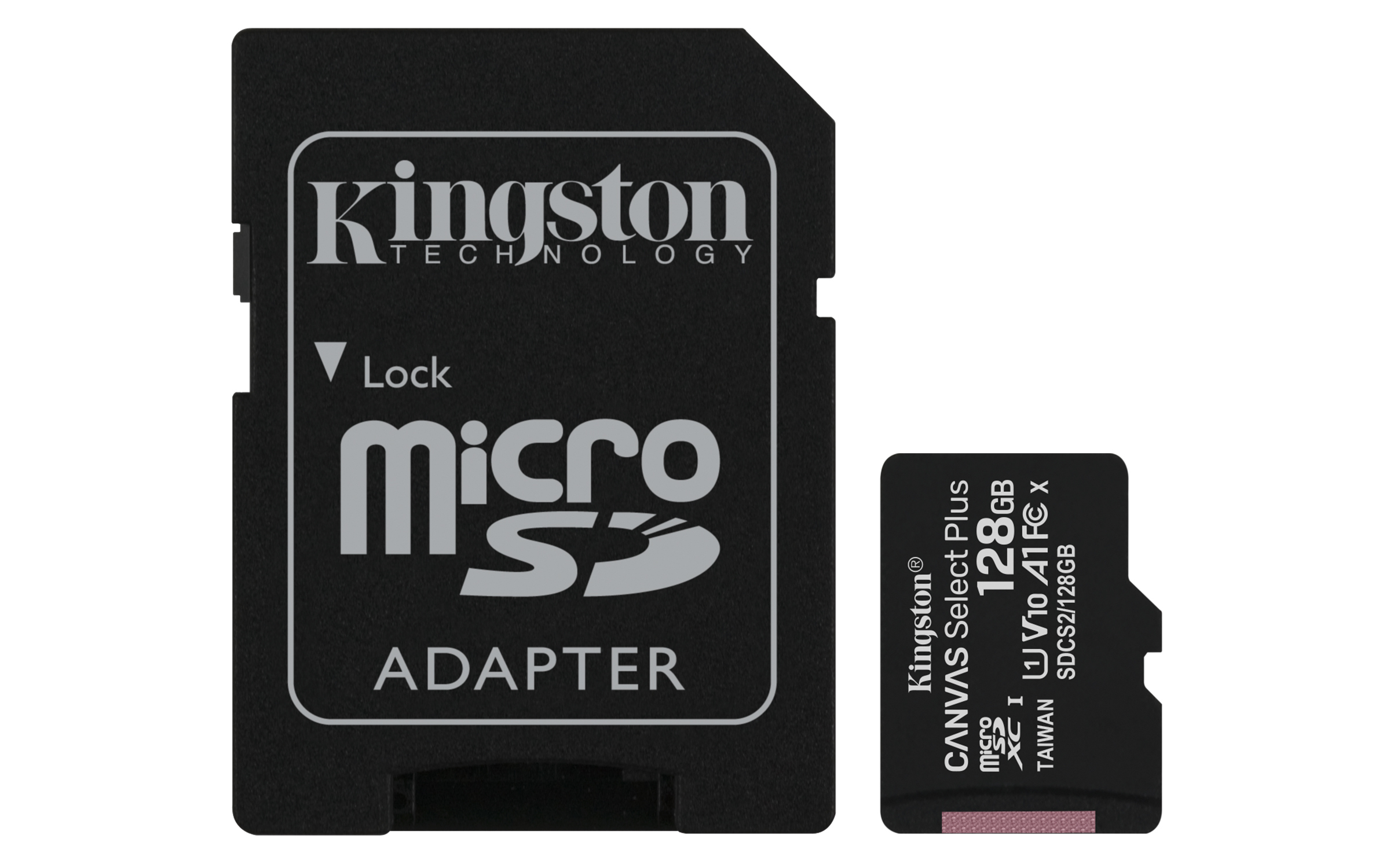 Kingston - Digital Media Product 128gb Microsdxc Canvas Select       100r A1 C10 Card + Sd Adapter       Sdcs2/128gb