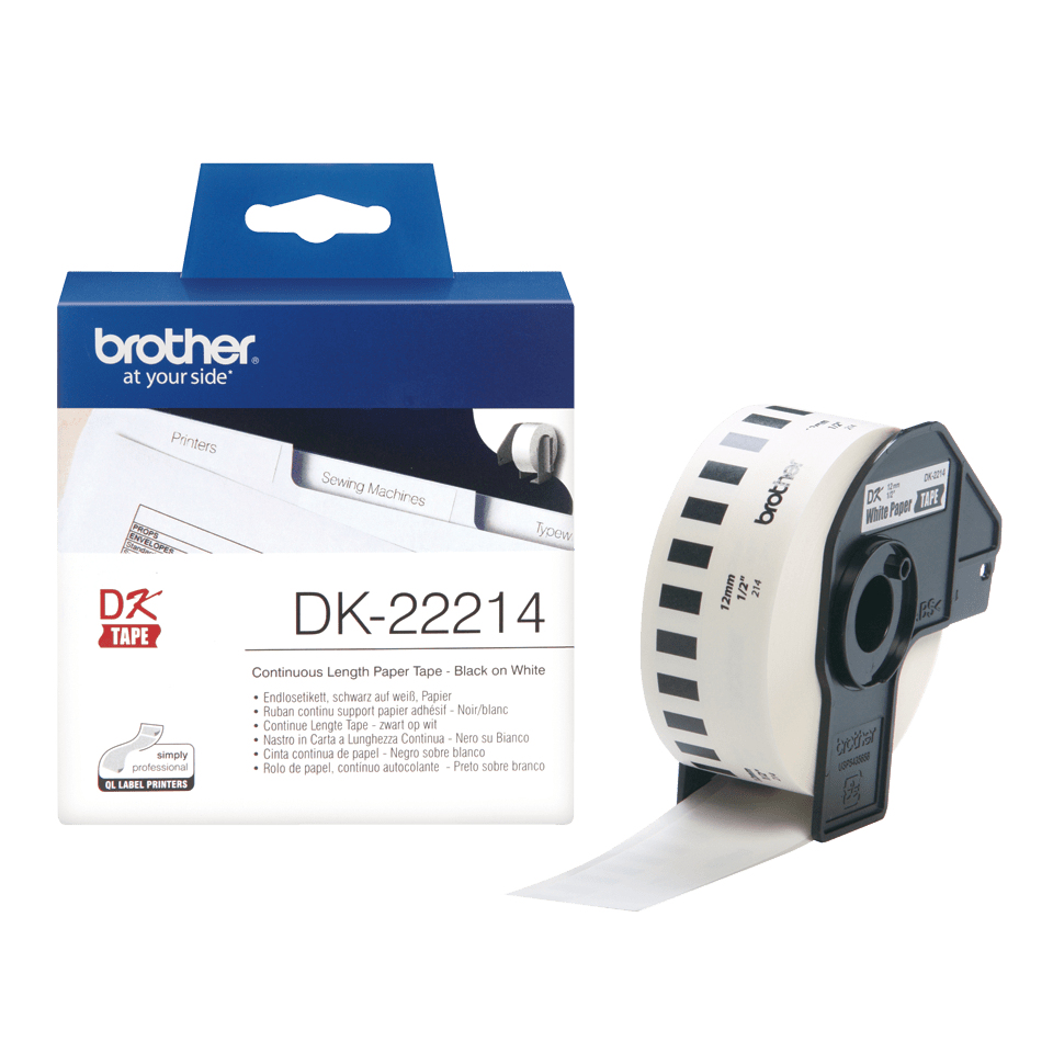Brother - Consumables Ink Eur    Cinta Continua Blanca Ancho         12mm Longitud 30.48m                Dk22214