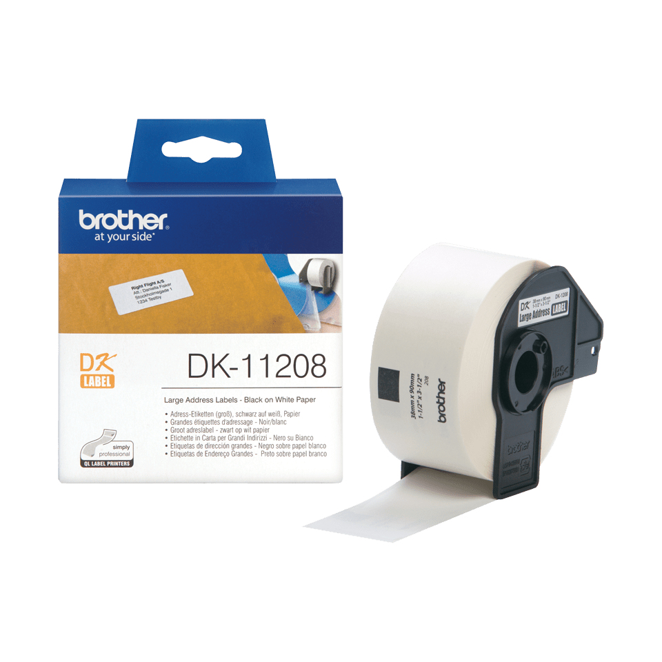 Brother - Consumables Ink Eur    Dk Single Lable Rolls               F/ Ql-500/550 400pcs/rl 38x90m      Dk11208