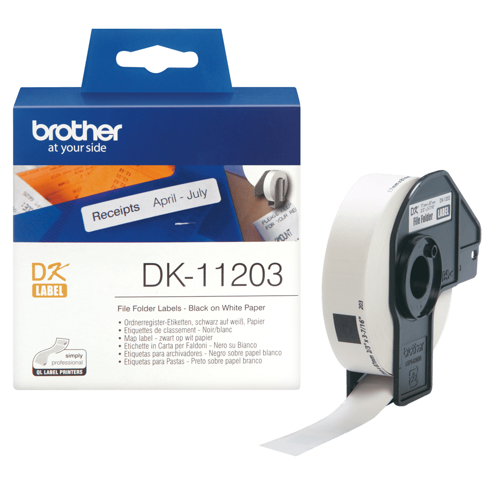 Brother - Consumables Ink Eur    Dk Single Lable Rolls               F/ Ql-500 550 300pcs/rl 17x87m      Dk11203