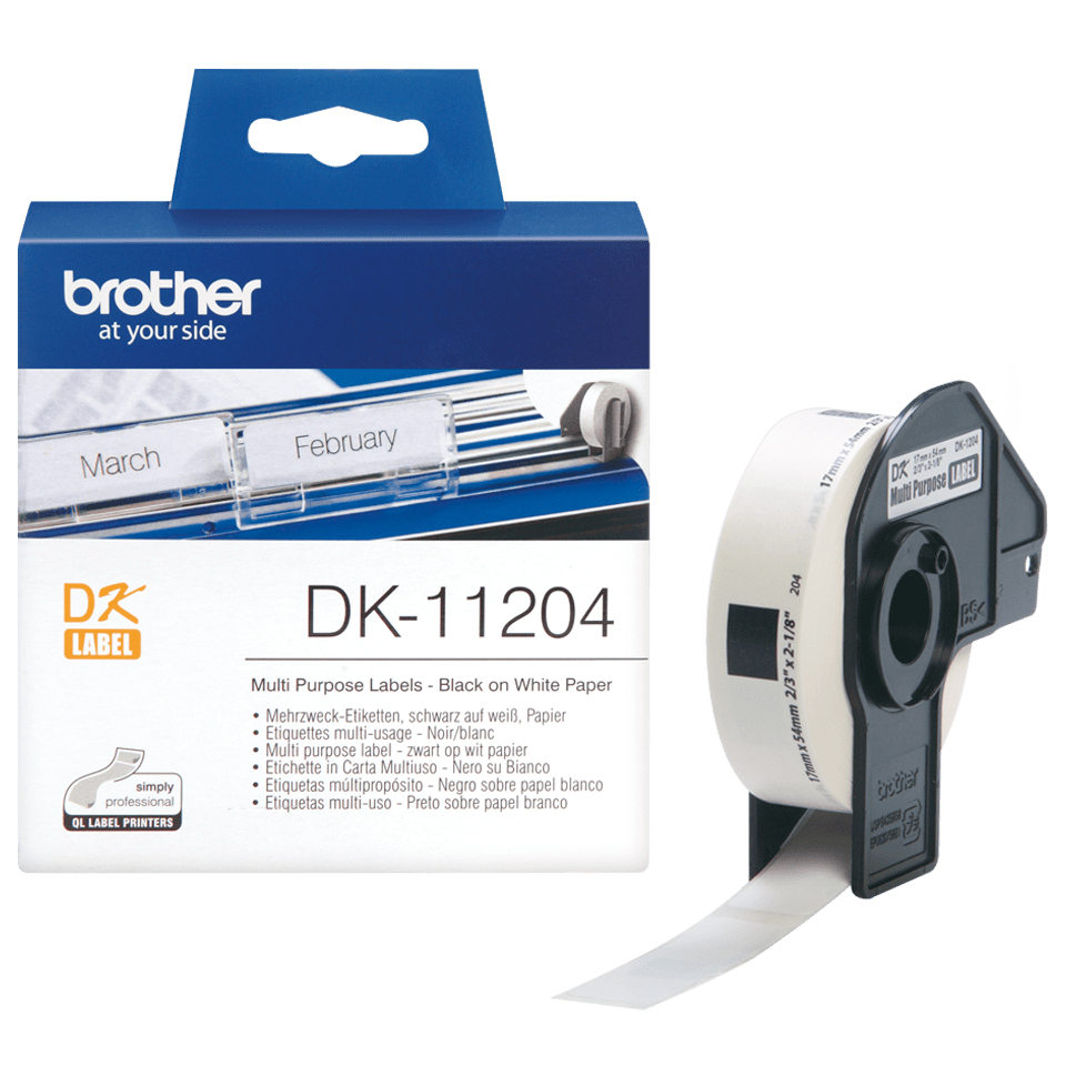 Brother - Consumables Ink Eur    Etiquetas Precortadas               Mul.psito 400 Uds 17x54mm           Dk11204