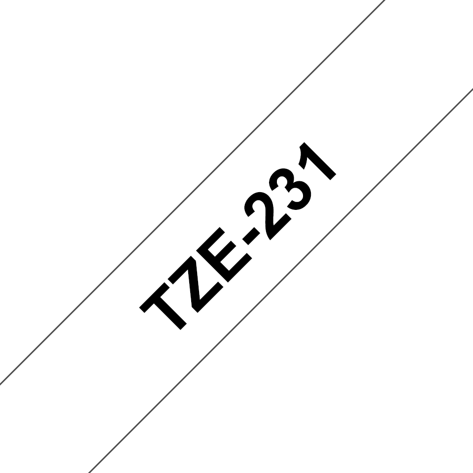 Brother - Consumables Ink Eur    Tze-231 Laminated Tape 12mm 8m      Black On White                      Tze231