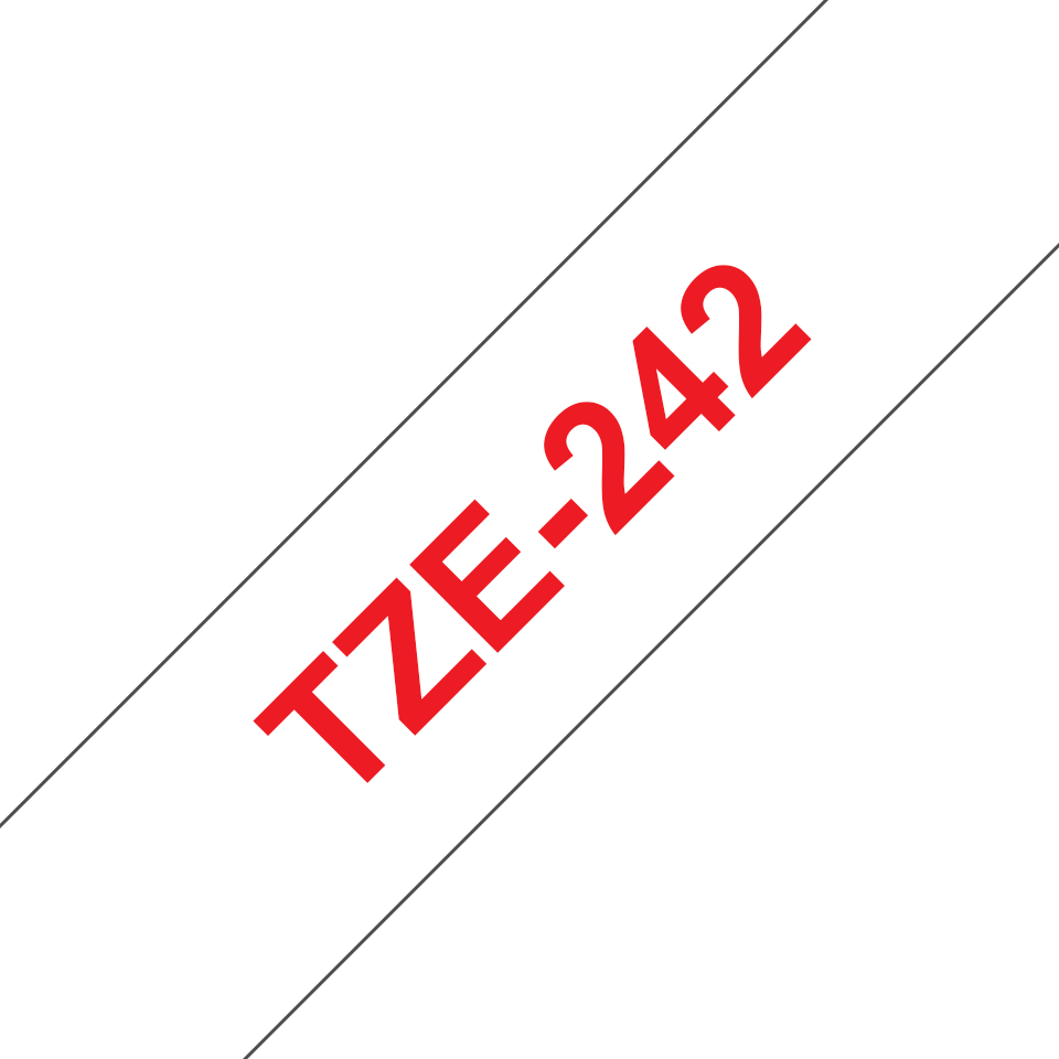 Brother - Consumables Ink Eur    Tze-242 Laminated Tape 18mm 8m      Red On White                        Tze242