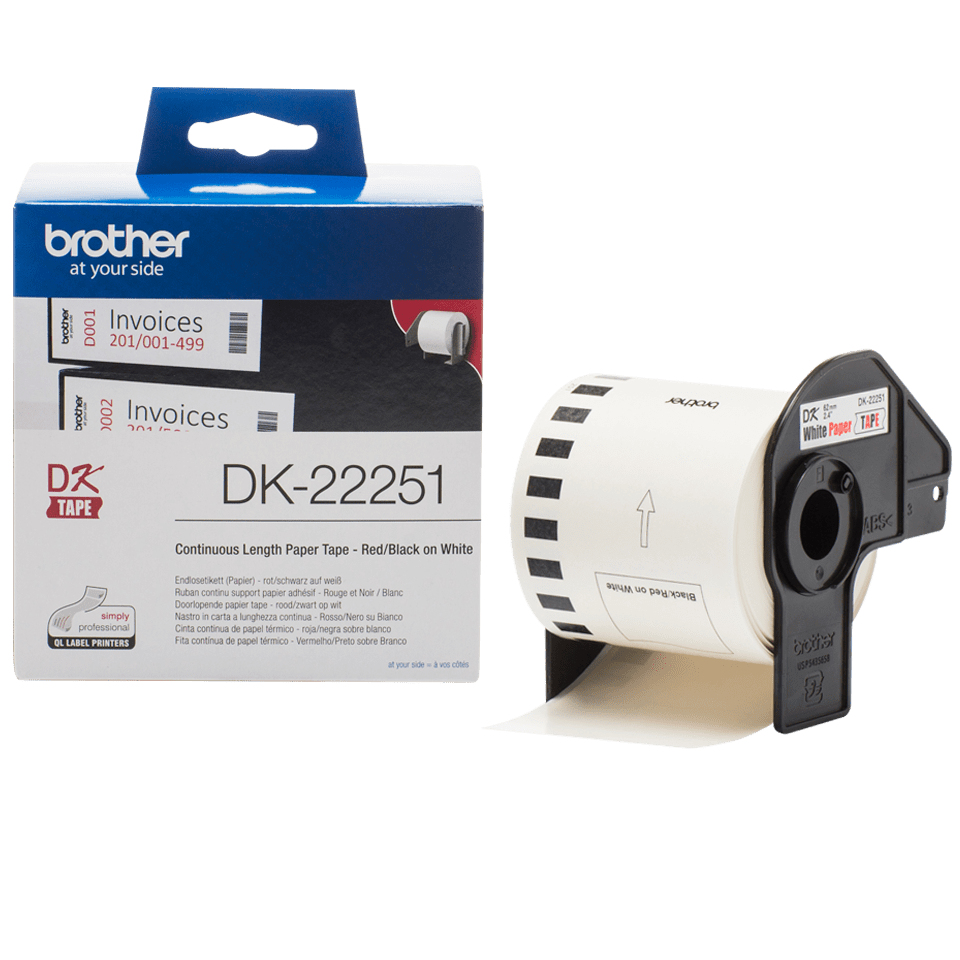 Brother - Consumables Ink Eur    Red Black On White                  Continuous Paper 62mm               Dk22251
