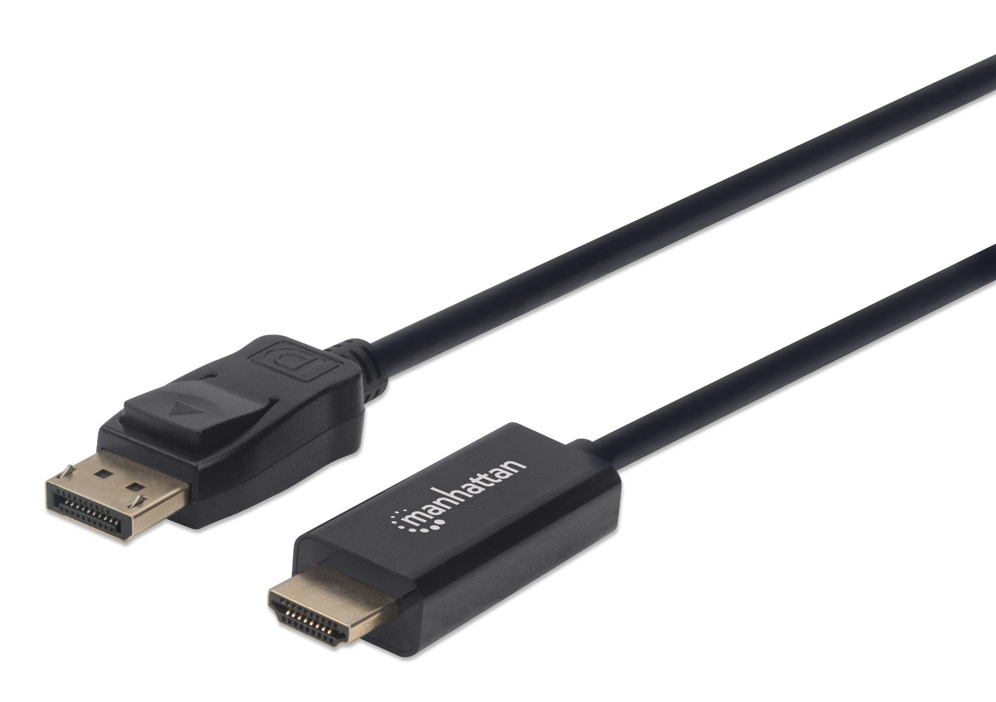 152679 manhattan Displayport 1.1 To Hdmi Cable, 1080p@60hz, 1.8m, Male To Male, Dp With Latch, Black, Not Bi-directional, Three Year Warranty, Polybag - NA01