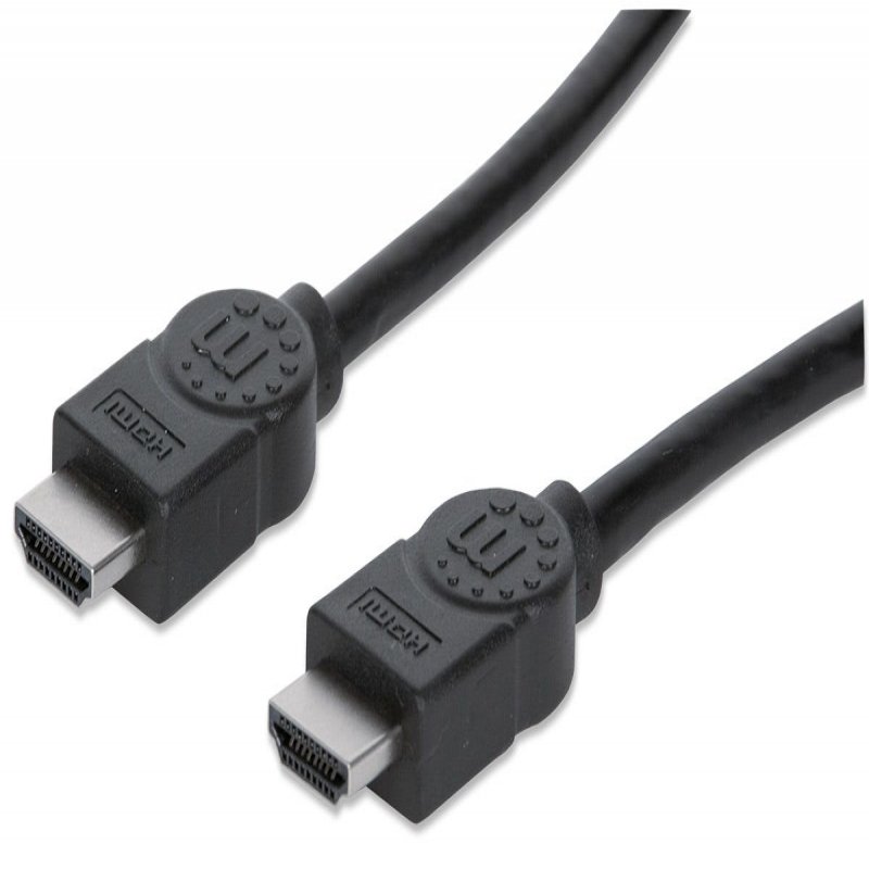 306133 manhattan Hdmi Cable, 4k@30hz (high Speed), 5m, Male To Male, Black, Equivalent To Startech Hdmm5m, Ultra Hd 4k X 2k, Fully Shielded, Gold Plated Contacts, Lifetime Warranty, Polybag - NA01