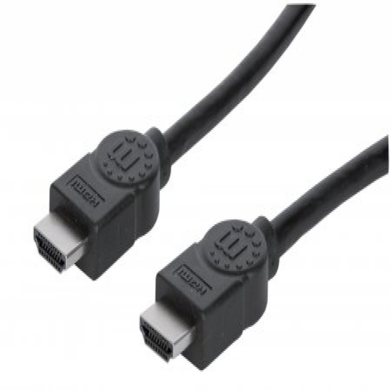355735 manhattan Hdmi Cable With Ethernet, 4k@60hz (premium High Speed), 2m, Male To Male, Black, Equivalent To Startech Hdmm2mp, Ultra Hd 4k X 2k, Fully Shielded, Gold Plated Contacts, Lifetime Warranty, Polybag - NA01