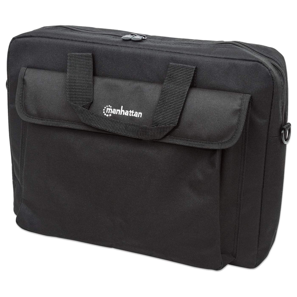 438889 manhattan London Laptop Bag 15.6", Top Loader, Black, Low Cost, Accessories Pocket, Shoulder Strap (removable), Cheaper Alternative To Targus Tar300, Notebook Case, Three Year Warranty - NA01